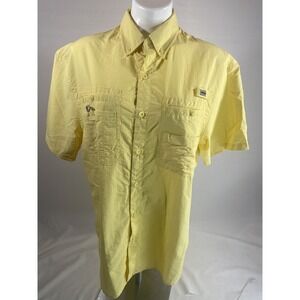 TSLA Shirt Mens Medium Yellow Fishing‎ Hiking Outdoor Performance